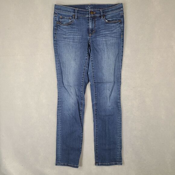 Ann Taylor Loft Women's Modern Straight Jeans Size‎ 28 (31x30) Stretch Denim - Picture 1 of 11